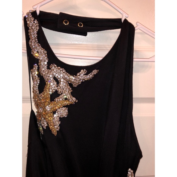 New Balmain Embellished Crystal Halter Midi Dress - Picture 6 of 8